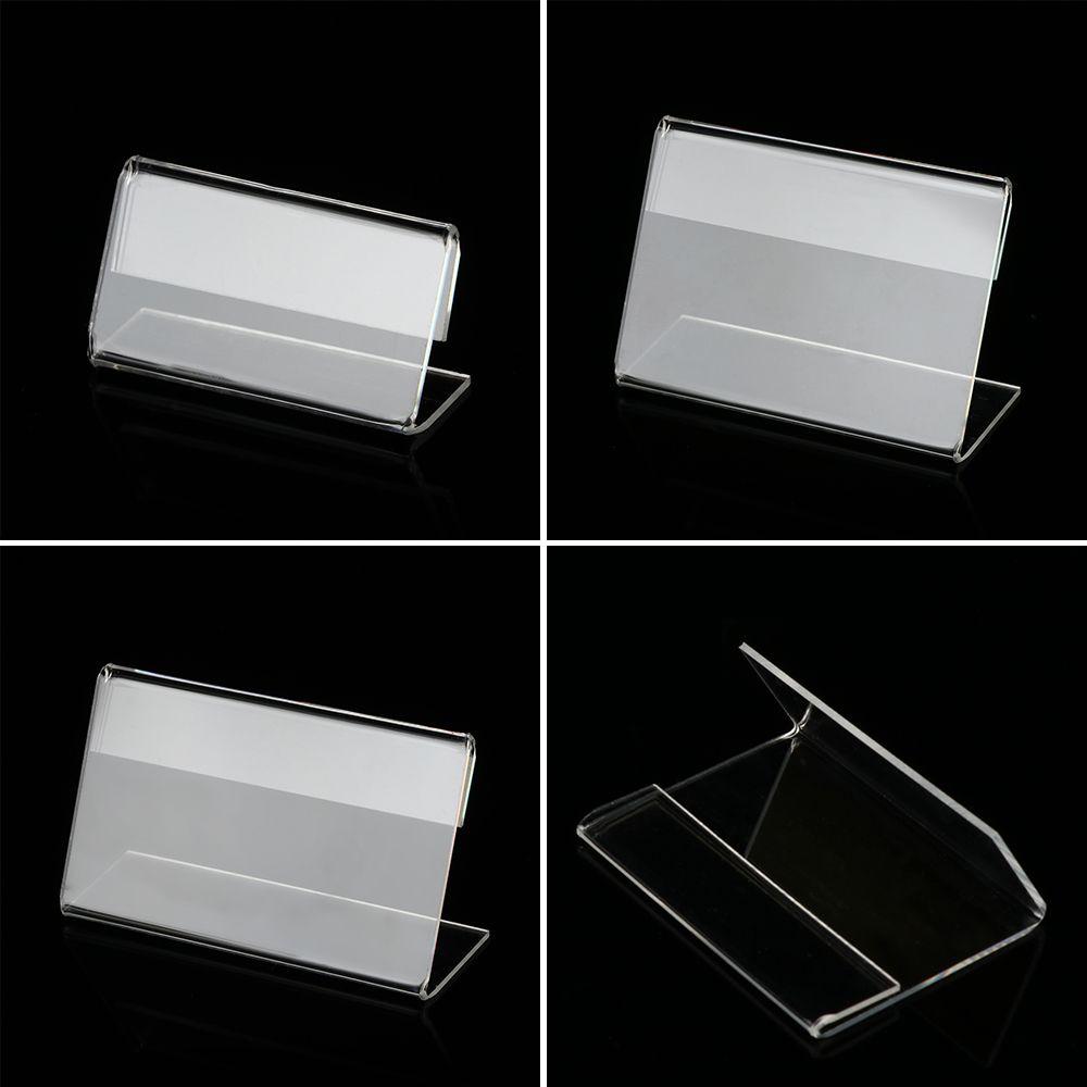 Mall L Shape Acrylic Sign Display Holder Shelf Label Holder Price Card Tag Counter Top Stand