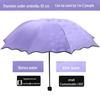 UV Protective Black Folding Sun Umbrella - Anti-Ultraviolet Women's Sunshade with Custom Logo