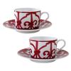 Пара красных чашек с блюдцами Gadalquivir 160 мл 011016P2 11016p2 Hermès & [Код товара]