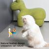 Интерактивная кошачья дразнилка-палочка, игрушка для кошки со сменными насадками-дразнилками из перьев, вращающееся на 360 градусов основание в виде капибары, гибкая кошачья палочка для игры в помещении