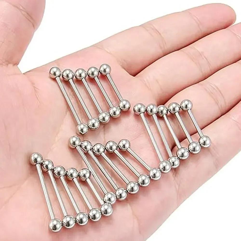 1/10pcs F136 Implant Grade Titanium Internal Thread Barbell Straight Piercing 14G 16G Bar Tongue Nail Lip Industrial Anodized