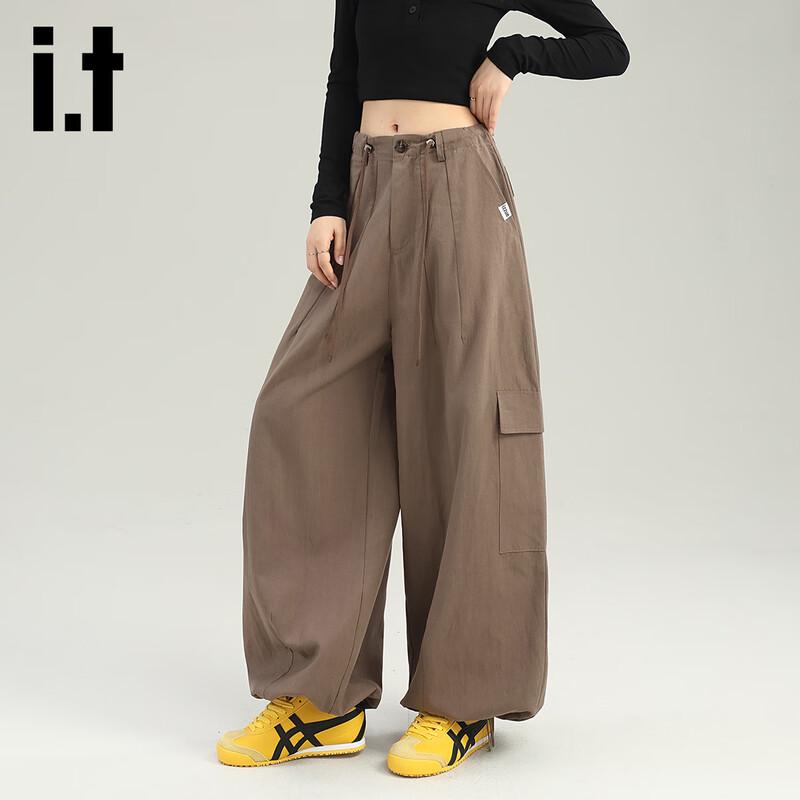 Izzueit Women's Tencel Blend Casual Wide-Leg Cargo Jeans