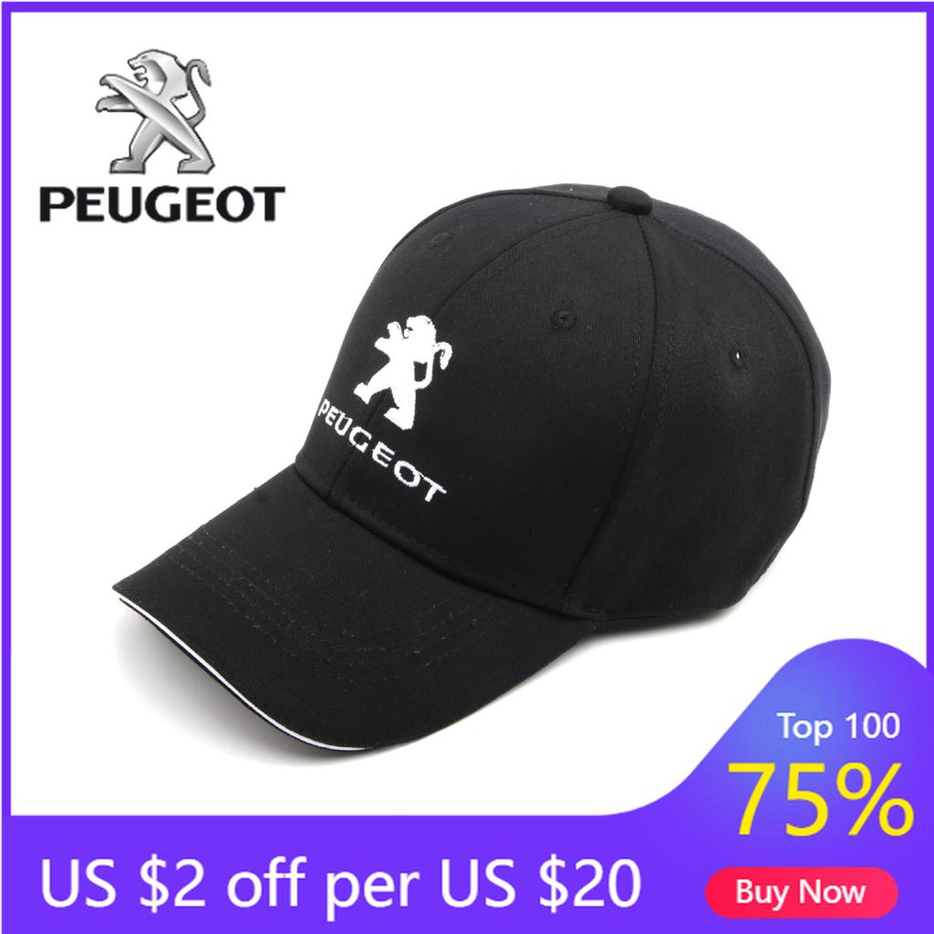 2026 Hot Car Sticker Embroidered Car Emblem Adjustable Racing Sport Baseball Hat Motorcycle Casual For Peugeot 408 4008 308 3008