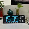 ADM 9 Inch Large Digital Wall Clock Temperature Date Week Timing Countdown Light-sensing Table Clock 2 Alarm 12/24H LED Alarm Clock