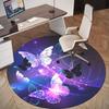 1pc Butterfly Circle Round Chair mat Area Rug - Non-Slip, Floor Mat for Office, Bedroom, and Indoor Decor c1125189