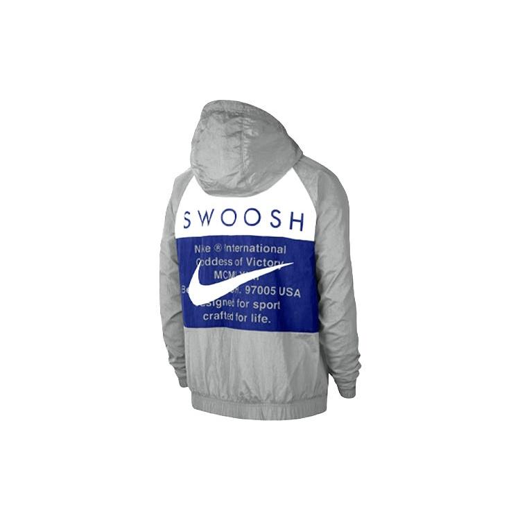 Nike Swoosh Sports Contrasting Colors Printing Alphabet Hooded Jacket Gray Men's CJ4888-073