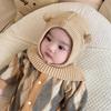 Windproof Ear Protection Hat Cute Big Eyes Plush Infant Knitted Cap Beanie Hat  Autumn and Winter