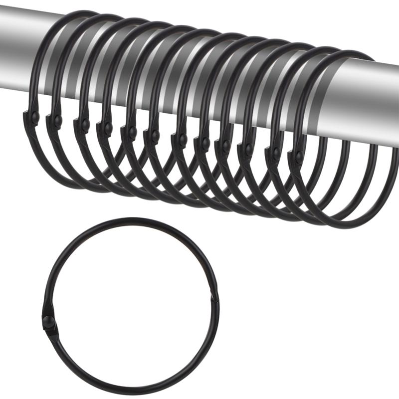 12 шт. колец для душевой занавески, железные крючки для душевой занавески, О-образные кольца, крючок, легко скользящий по душевой штанге в ванной комнате