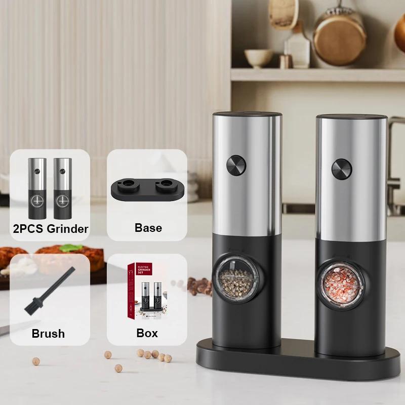USB перезаряжаемая соль перец мельница с регулируемой электрической мельницей для перца грубость свежемолотый перец кухонный инструмент