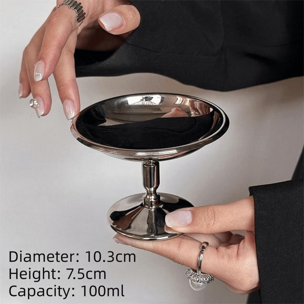 304 Stainless Steel Ice Cream Cup Fruit Yogurt Dessert Salad Bowl Retro Dessert Cup Bar Dinnerware