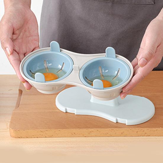 Microwave Egg Poacher Cooker 2 Grids Egg Steamer for Boiled Eggs BPA-Free Steamed Egg Cooking Box Kitchen Gadget for Healthy Breakfasts