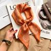 New retro plaid imitation silk small silk scarf women's high-end professional scarf shirt decorative headband tied bag silk scarf