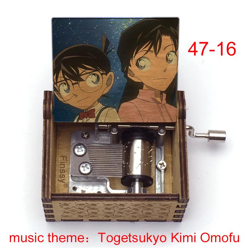 Vintage Hand Crank Detective Conan Togetsukyo Kimi Omofu Music Box Engraved Toys Kids Birthday Return Gift