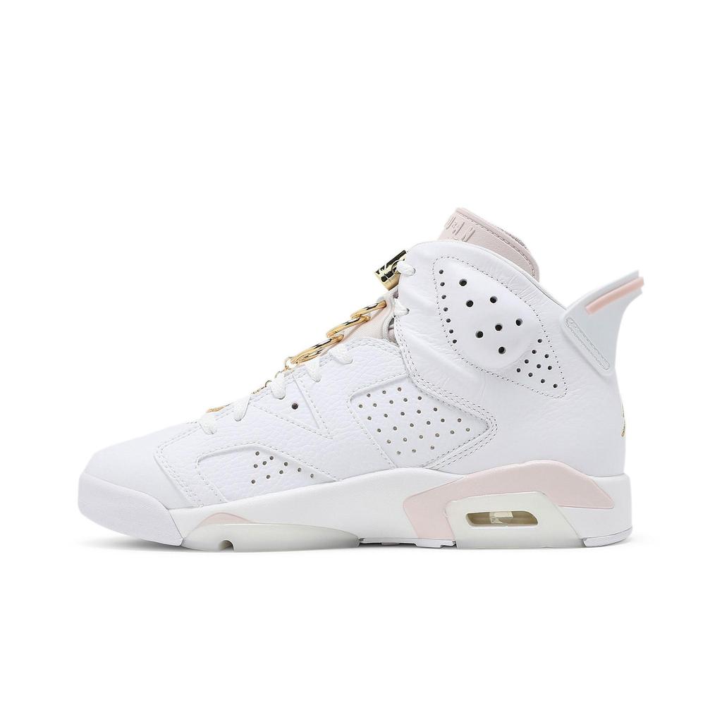 Womens Air Jordan 6 Retro 'Gold Hoops' (women's sizes) White / Sail / Metallic Gold / Barely Rose Vintage Basketball Shoes DH9696 100