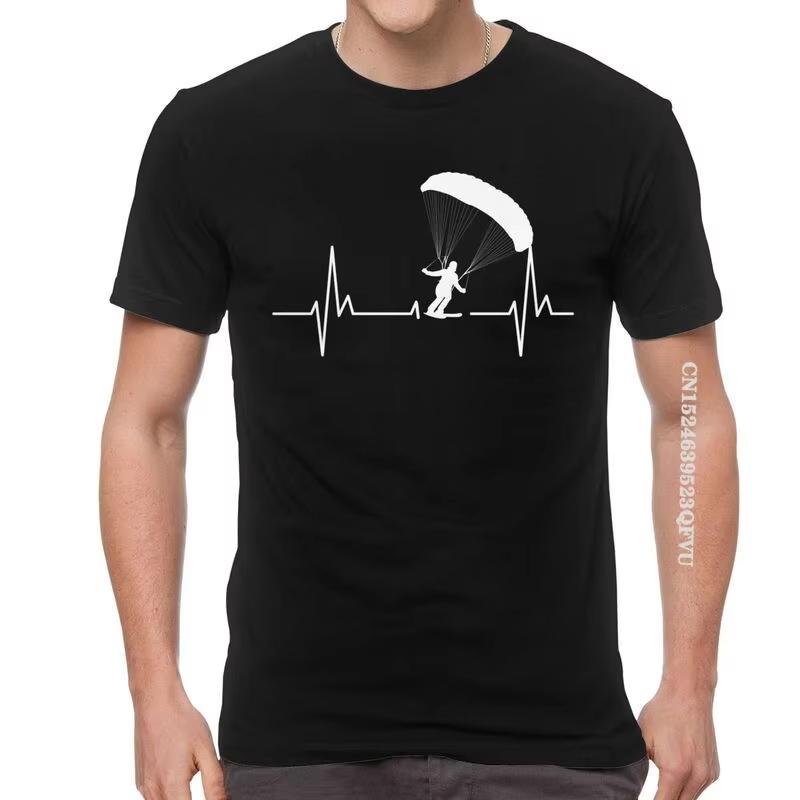 2026 Новые Крутые Мужские Футболки Speedgliding Heartbeat Paragliding Ski Модные Paramotor Parachute Футболка Крутая Футболка