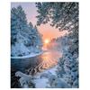 Полный 5D Diy Алмазная картина Река и снег Вышивка крестом Домашний декор Ручной подарок Подарок