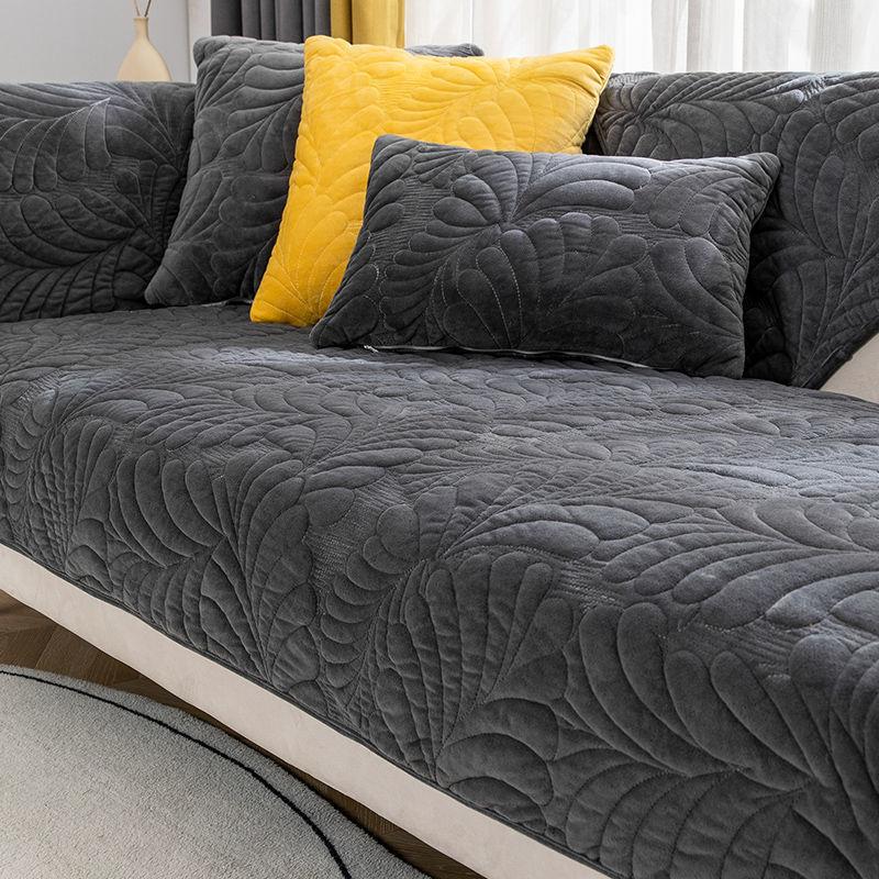 Кристальная плюшевая подушка для дивана, Простая и современная однотонная утолщенная подушка для сиденья, Теплый и нескользящий зимний чехол для дивана