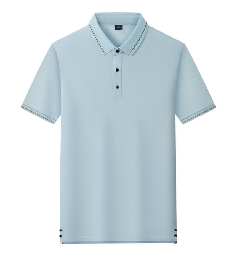 Женская и мужская однотонная футболка летняя с лацканами и короткими рукавами YG-2251/252