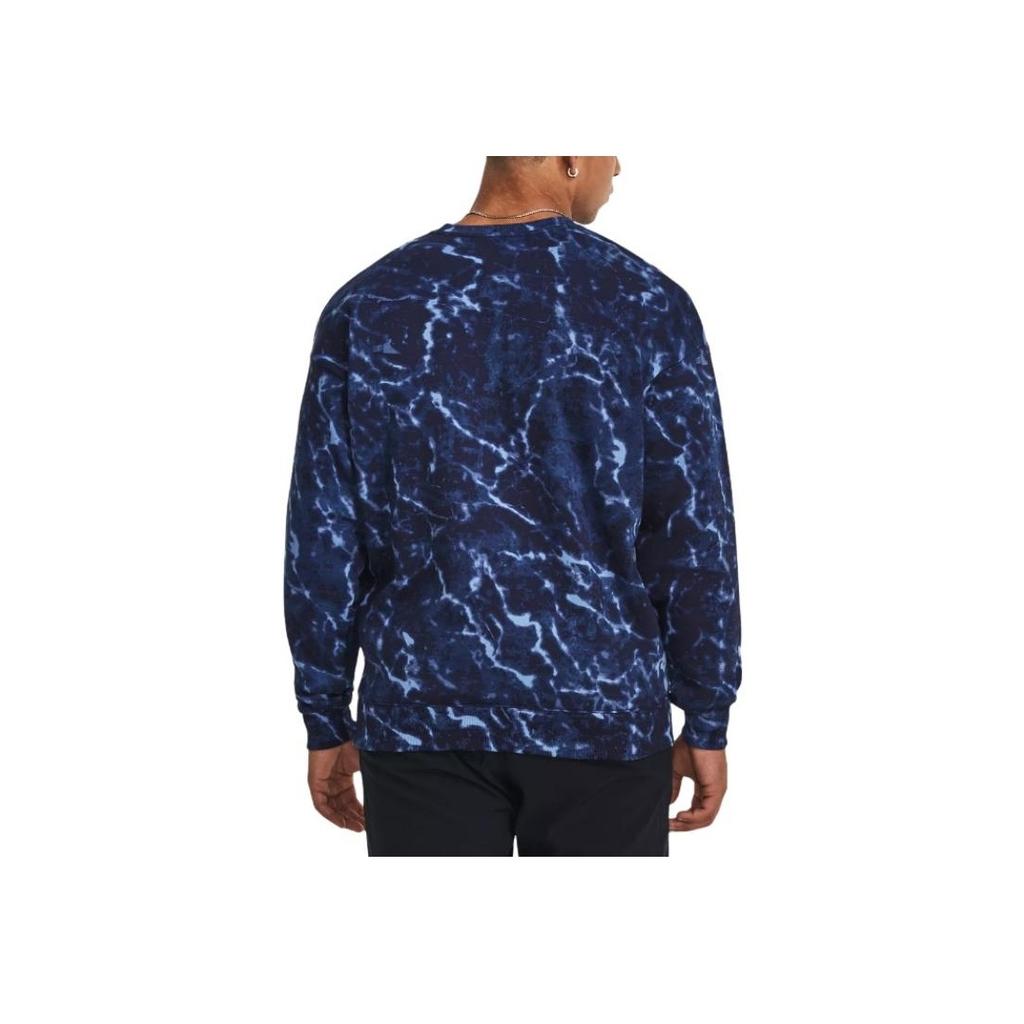 Under Armour Свитшот Project Rock Rival с принтом из флиса Crew, мужские свитшоты Midnight-Deep-Blue 1380119-410