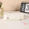 Cute Floral Print Pen Bag Large Capacity Multifunctional Stationery Bag Stationery Organizer Students