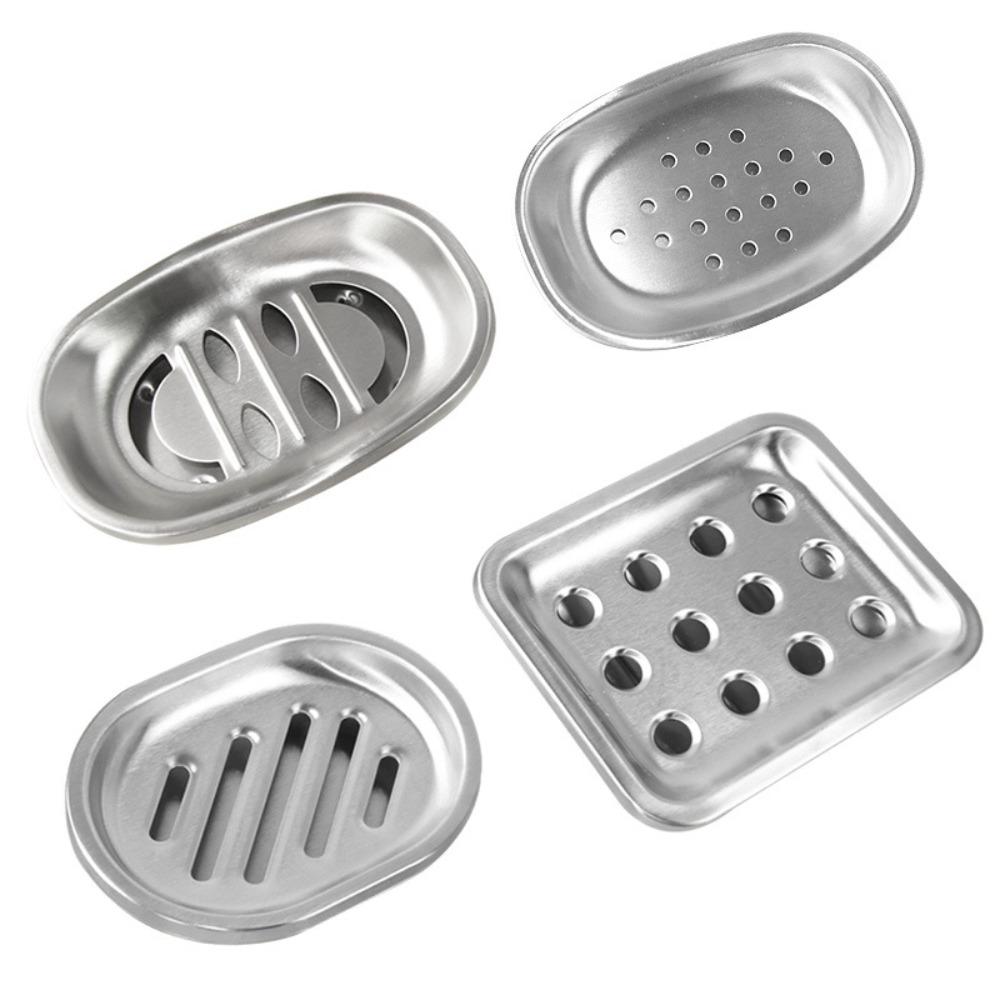 Stainless Steel Soap Dish Double Layer Soap Container Tray  Bathroom Kitchen Sink Organizer