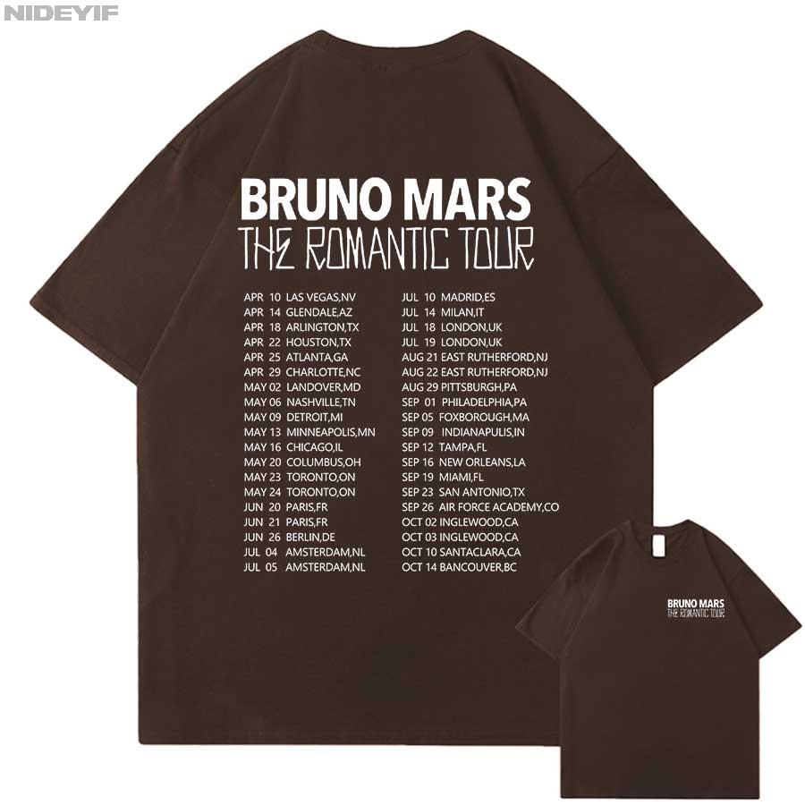 Футболка Bruno Mars The RoUnisextic Tour для унисекс женщин Хип-хоп Уличная одежда Оверсайз Топы 100% Хлопок Футболка BM3
