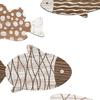 4Pcs/Set Nautical Wooden Fish Wall Decoration Farmhouse Rustic Fish Wall Art Sculpture Home Living Room Bathroom Wall Decorative Sign