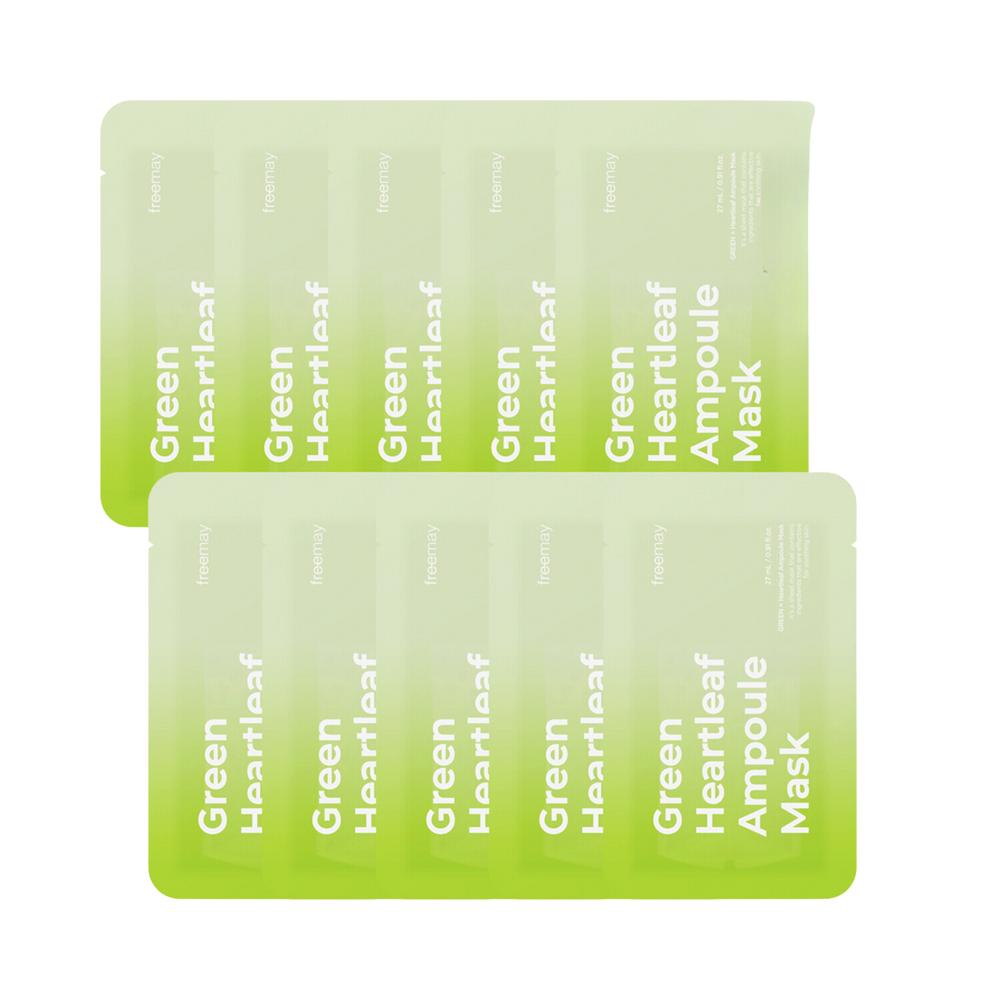 Freemay Маска-лист Green Heartleaf Ampoule 10 шт.