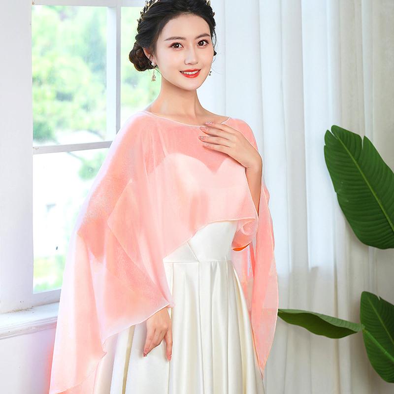 1 шт. элегантный плащ-шаль для свадебного банкета однотонный шифоновый дышащий модный легкий легкий