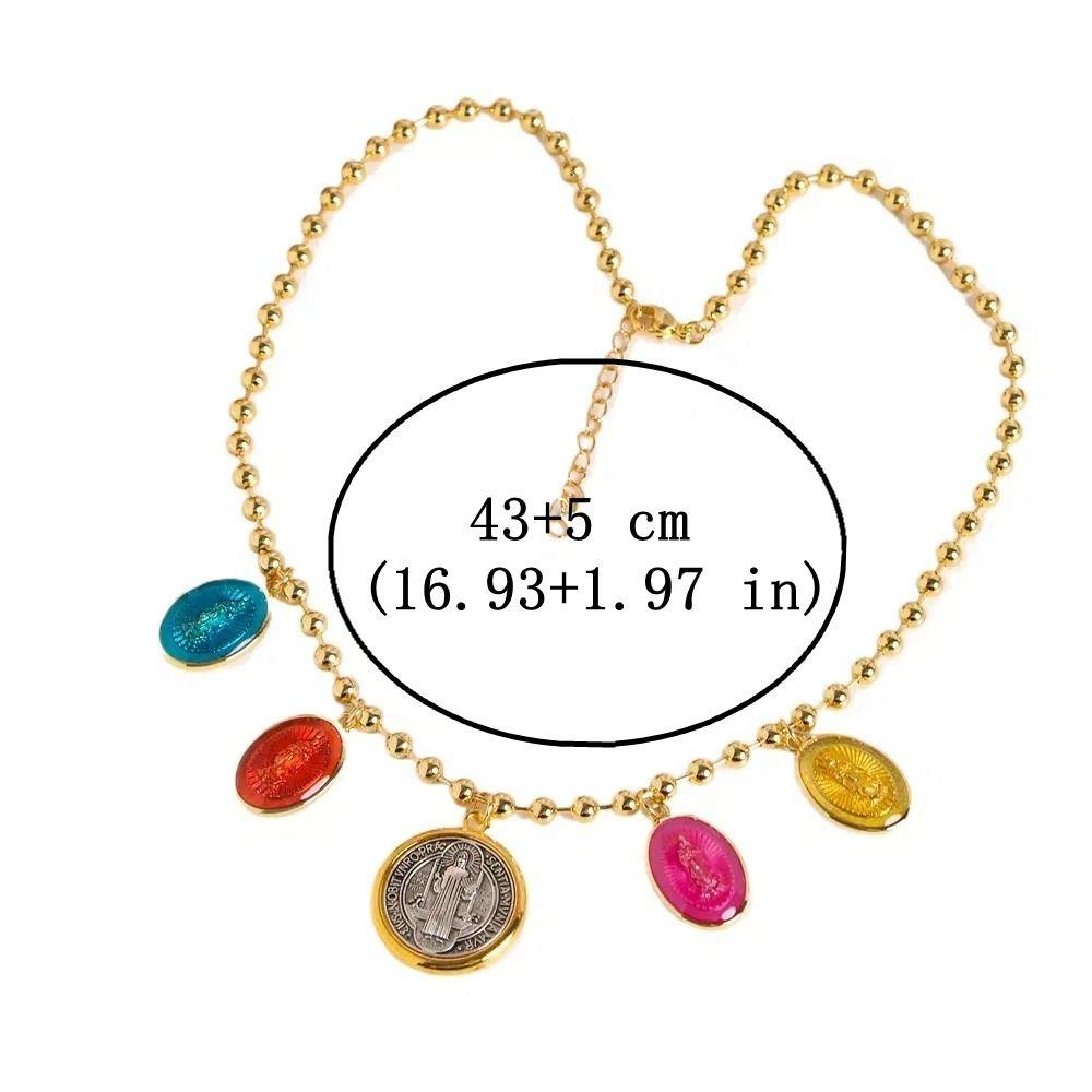 Adjustable Rosary Necklace St. Benedict Clavicle Chain Fashion Metal Pendant Necklace  Gift