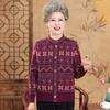 Mom Autumn and Winter Coats, Elderly Autumn Clothes Knitted Cardigans, Female Grandma Sweater, Old Lady 60 Years Old 70 Loose Top