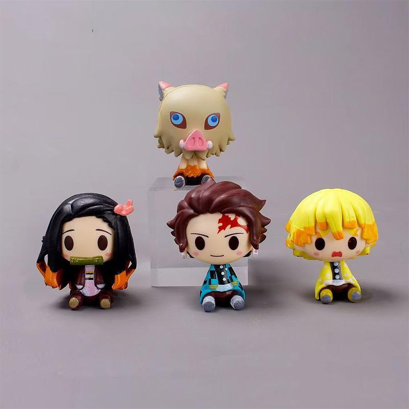 Аниме Фигурка 4 шт./Набор Аниме Клинок Рассекающий Демонов Kimetsu No Yaiba Фигурка Q Posket Камадо Танджиро Камадо Незуко Агацума Фигурка Игрушки