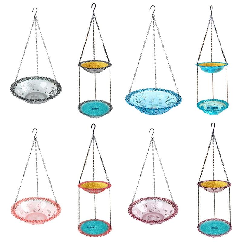 Pet Bird Outdoor Garden Hanging Bird Bath Bird Feeder