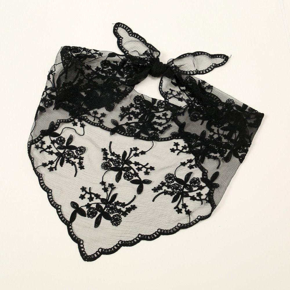 Ажурный платок бандана однотонный кружевной носовой платокChiefs новый кружевной шарф для женщин