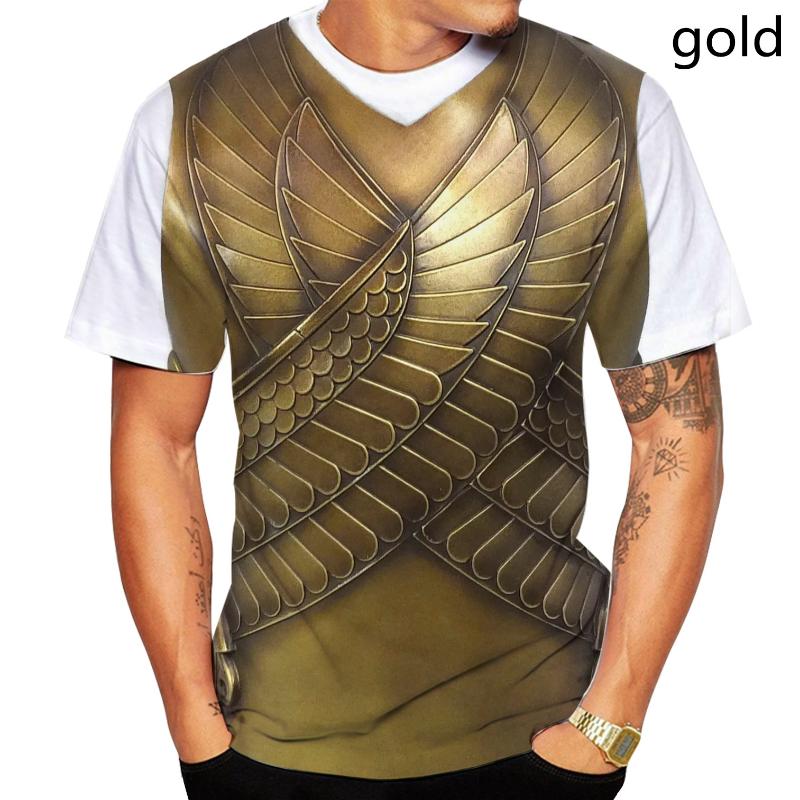 Fashion Men Knight Printed T Shirts 3D All Over Armor Printed Tees Cosplay Costume Tops