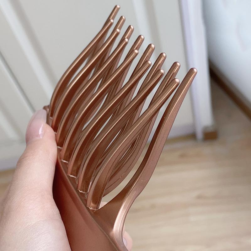 Double Row Large Toothed Comb Wide Toothed Comb Curved Comb Fluffy Comb Hairdressing Comb For Comb Long And Curly Hair