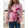Fashion Women's Cute Rabbit Graphic Sweatshirts 3D Print O-Neck Long Sleeve Tops Women's Apparel Y2K Streetwears Fall Pullover