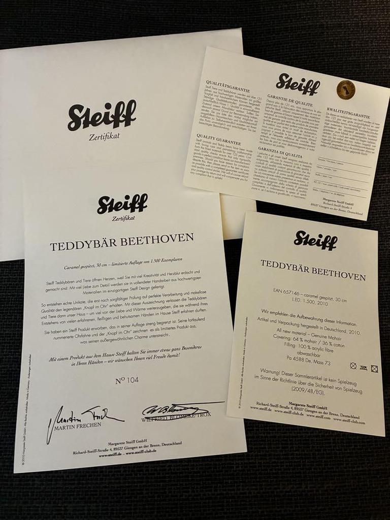 [USED] Steiff Beethoven Teddy Bear, 2010, Limited Edition of 1500, Box Included!