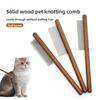 Pet Row Comb, Solid Wood Handle, Single Row Flea Comb, Dog and Cat Grooming Comb, Cat Lice Removal Long Needle Comb