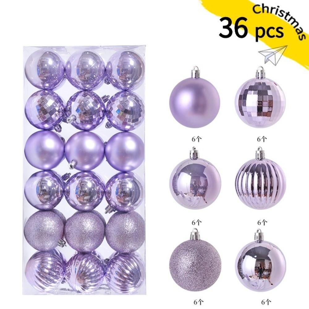 36pcs Christmas Ball Ornaments Round Shape Navidad Hanging Charm New Xmas Tree Topper  Party  Decor