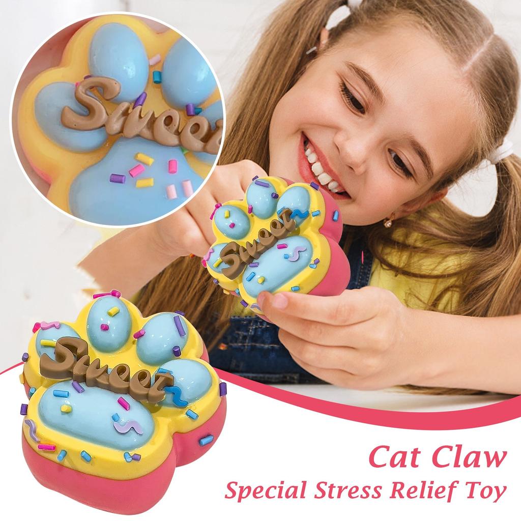 Трехцветные радужные кошачьи коготки Pinch Cat Claws Новая уникальная декомпрессионная игрушка Грязевой липкий мешок