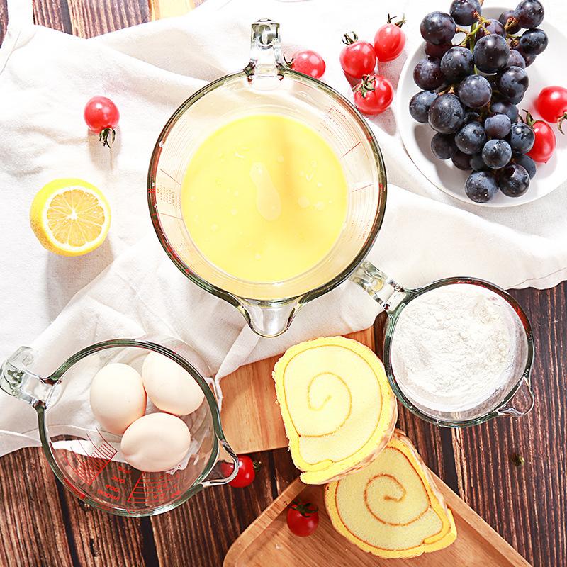 500/1000 мл стеклянные мерные стаканы кувшин для еды контейнер для жидкости весы чашка для смешивания прочный кухонный инструмент для выпечки тортов кухонные принадлежности