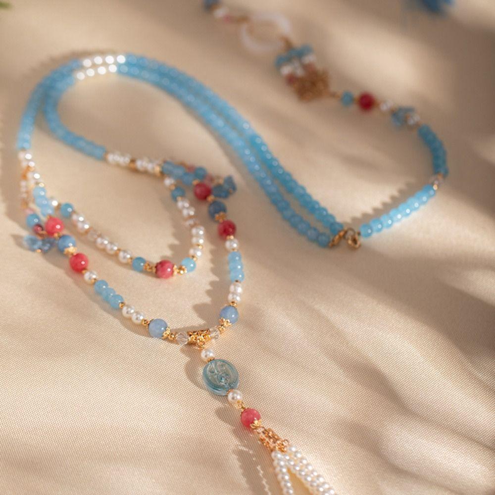 Exquisite Chinese Style Necklace Long Tassel Butterfly Pendant Necklace  Hanfu