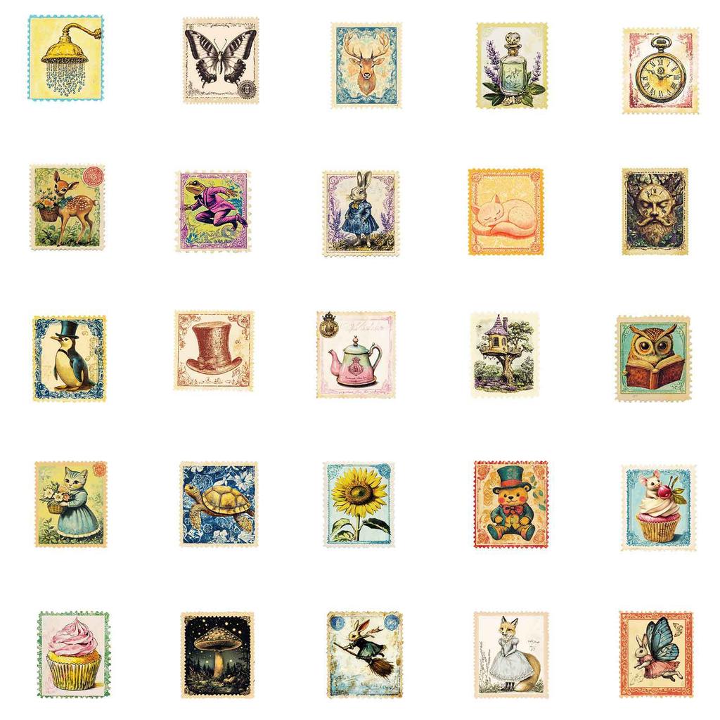 50 Премиум Детские Штампы Граффити Водонепроницаемые Наклейки Скандинавские Наклейки Винтажный Стиль