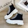 New Platform Canvas Shoes Women's Elevator Shoes Fashion High-top Casual Shoes Couple Shoes