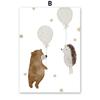 Бохо Мультяшный Медведь Еж Мышь Воздушный шар Лист Постеры Художественные Принты Холст Живопись Настенная Картина Для Детской Комнаты Дома Украшение