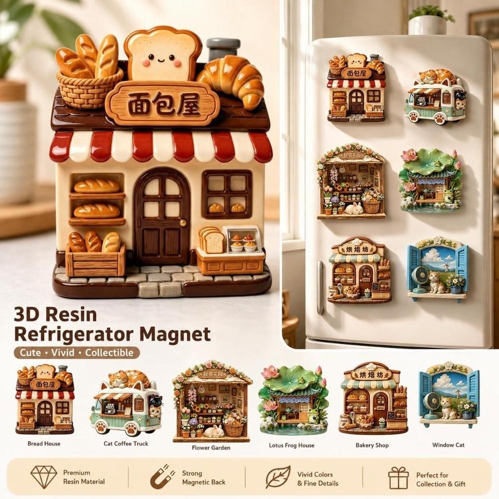 Simulation Cat Fridge Magnet 3D Relief Decorative Fridge Magnet Refrigerator Decoration