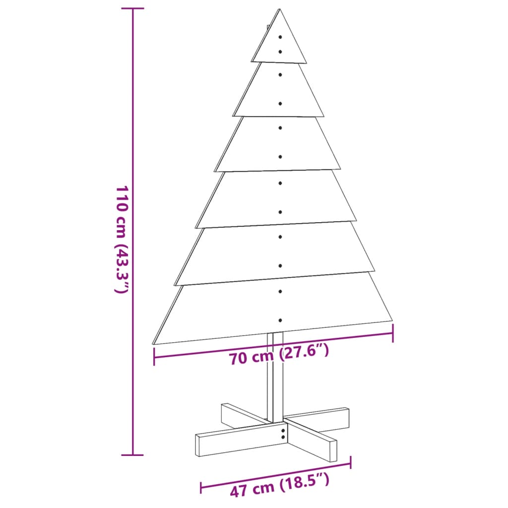Christmas Tree for Decorating 110 cm Solid Wood