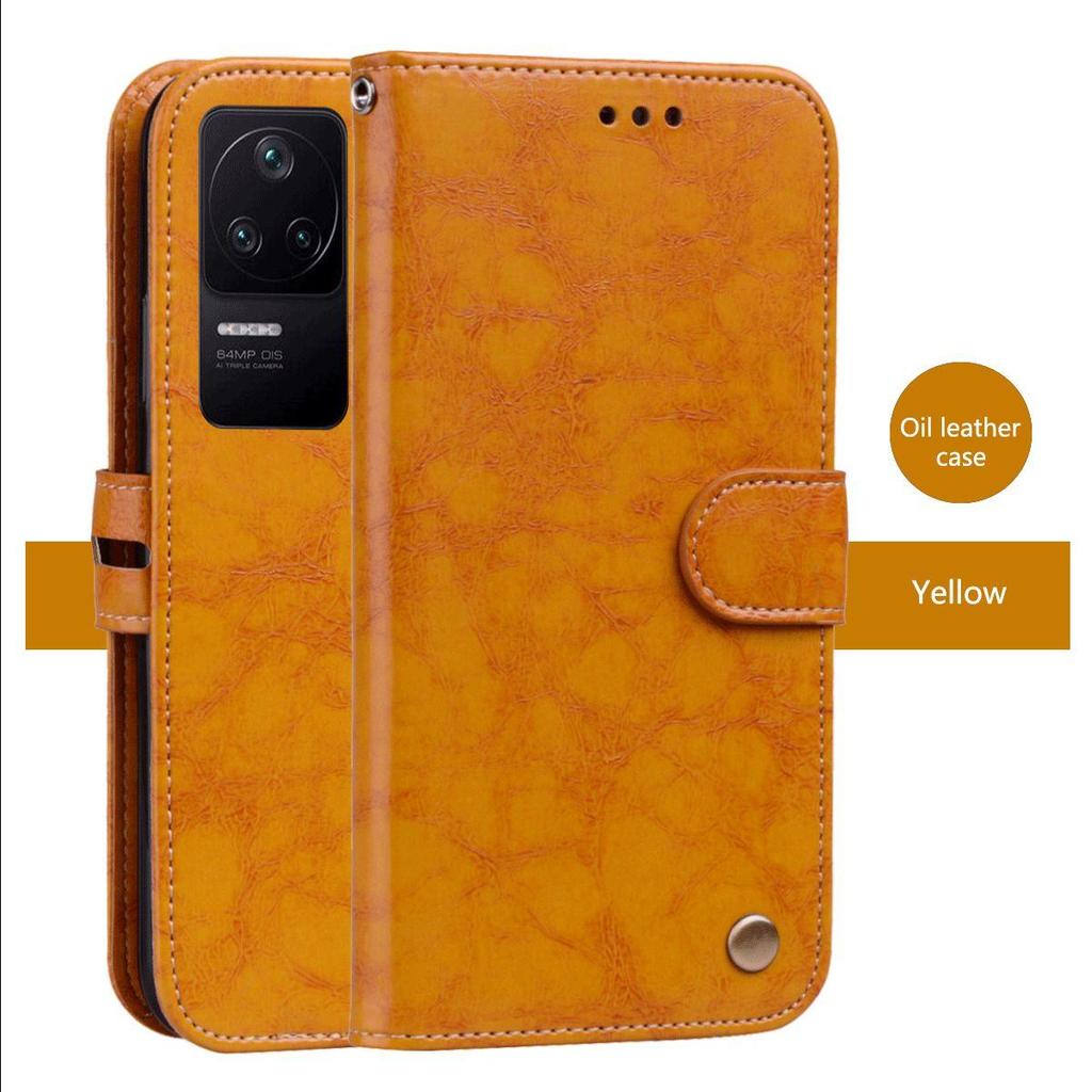 Винтажный чехол-кошелек с текстурой Crazy Horse из ПУ-кожи для Xiaomi POCO F4, с держателем для карт, подставкой, противоударный защитный чехол