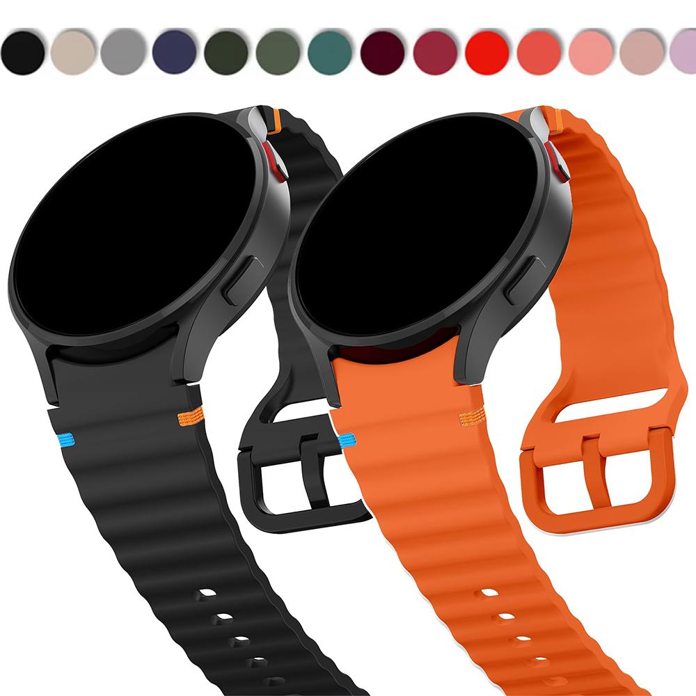 Оригинальный ремешок для Samsung Galaxy watch 7 6 5 4 44мм 40мм/FE/Pro/classic Силиконовый спортивный ремешок браслет correa Galaxy watch 7 Ремешок